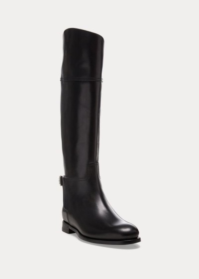 Botas Ralph Lauren Mujer Negros - Sallen Calfskin Riding - JDAVQ0943